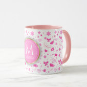 Mug Fleurs roses mignonnes Motif sans soudure, Fille F (Devant droit)