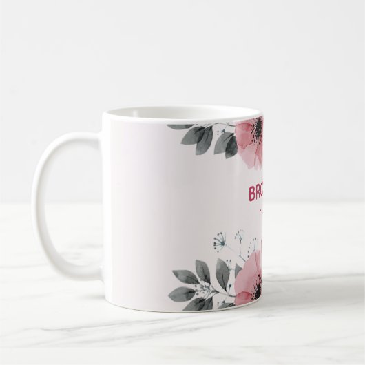 Mug Fleurs roses modernes (Gauche)