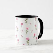 Mug fleurs roses motif (Devant droit)