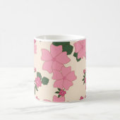Mug Fleurs Roses, Motif De Fleurs, Votre Nom (Centre)