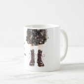 Mug Fleurs roses noires jupe bottes (Devant droit)