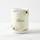 Mug fleurs roses noires or mariage botanique (Centre)