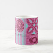 Mug fleurs roses rayures bleues Motif d'art vintage (Centre)