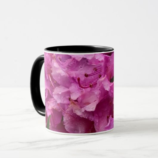 Mug Fleurs roses Rhododendron (Devant gauche)