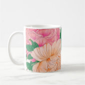 Mug Fleurs Roses rose et orange pâle (Gauche)