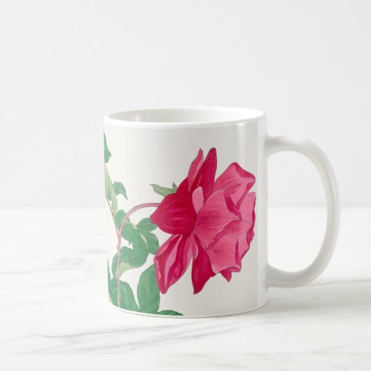 Mug Fleurs Roses rose et orange pâle (Droite)