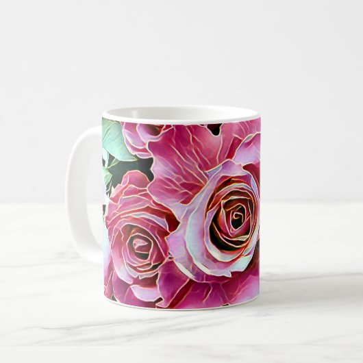 MUG FLEURS ROSES ROSES ROSES ROSES (Devant gauche)