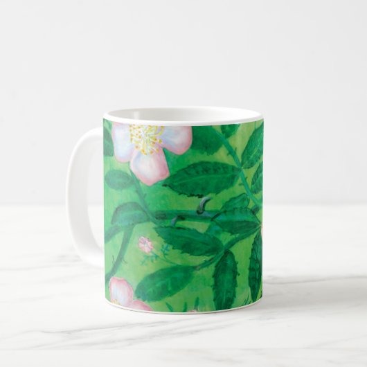 Mug Fleurs roses sauvages (Devant gauche)