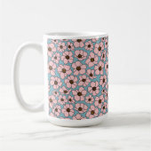 Mug Fleurs roses sur fond bleu (Gauche)