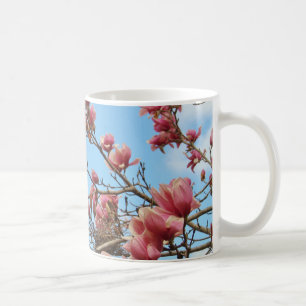Mug Fleurs roses sur la branche de l'arbre avec nid d'