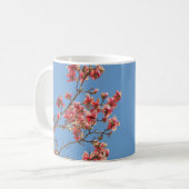 Mug Fleurs roses sur Mug, personnaliser avec texte (Devant gauche)