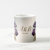 Mug Fleurs roses violettes Élégant doré (Centre)
