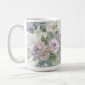 Mug Fleurs roses violettes romantiques (Gauche)