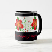 Mug Fleurs Rouge Et Jaune (Devant droit)