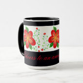 Mug Fleurs Rouge Et Jaune (Devant gauche)