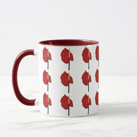 Mug fleurs rouges (Gauche)
