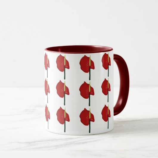 Mug fleurs rouges (Devant droit)