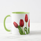 Mug Fleurs rouges de tulipes de maman bonjour (Gauche)