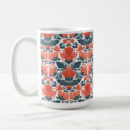 Mug Fleurs rouges décoratives (Gauche)