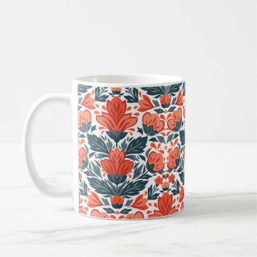 Mug Fleurs rouges décoratives (Gauche)
