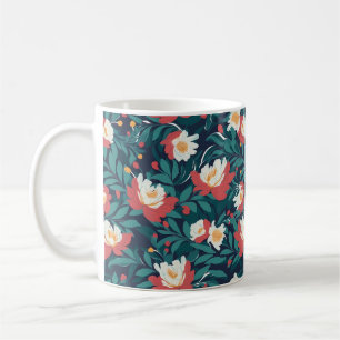 Mug Fleurs rouges et blanches