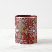 Mug Fleurs rouges et roses piquées découpées par main (Centre)