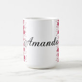 Mug Fleurs rouges marguerites sur fond blanc (Centre)