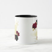 Mug fleurs rouges noires feuilles dorées (Centre)