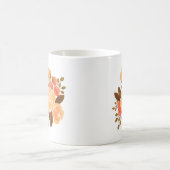 Mug Fleurs rouges orange vintages florales (Centre)