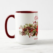 Mug Fleurs rouges Poinsettia Wreath Noël (Gauche)