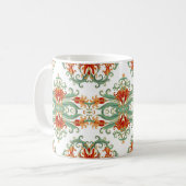 Mug Fleurs rouges style chinois (Devant gauche)