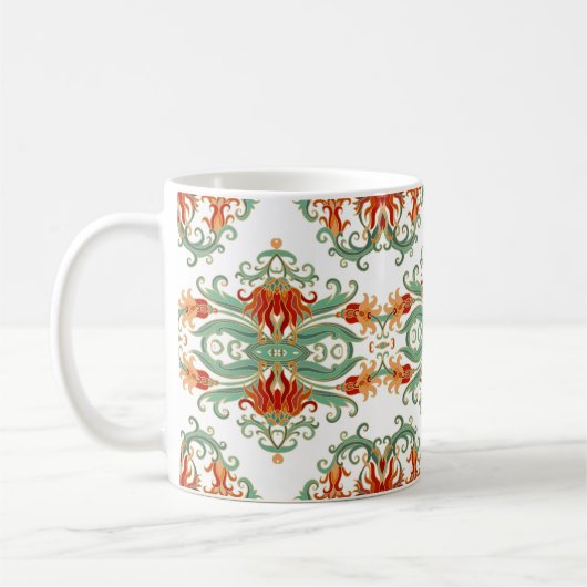 Mug Fleurs rouges style chinois (Gauche)