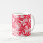 Mug Fleurs rouges sur blanc. (Devant droit)