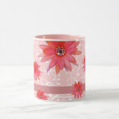 Mug Fleurs rouges Whimsical Feuilles Tourbillonnant Aj (Centre)