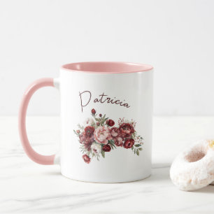 Mug Fleurs rousses Bourgogne modernes