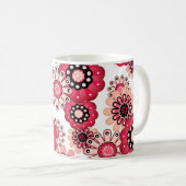 Mug Fleurs rustique rétro rouge et blanc (Devant droit)