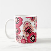 Mug Fleurs rustique rétro rouge et blanc (Gauche)