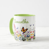 Mug Fleurs sauvages à l'aquarelle (Devant gauche)