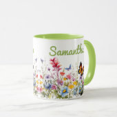 Mug Fleurs sauvages aquarelle (Devant droit)
