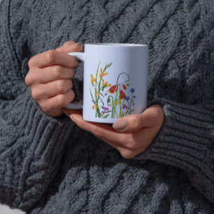 Mug Fleurs sauvages aquarelles colorées été