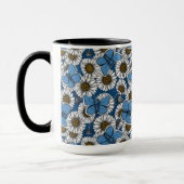 Mug Fleurs sauvages blanches et papillons bleus (Gauche)
