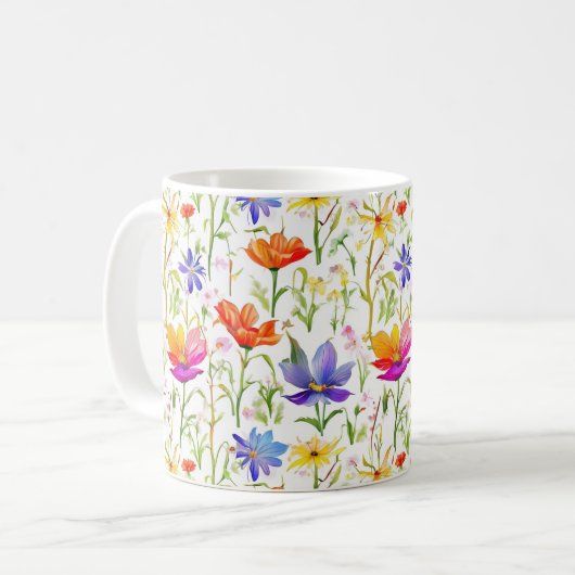 Mug Fleurs sauvages colorés dans un champ (Devant gauche)