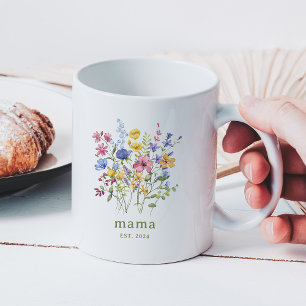 Mug Fleurs sauvages colorés tendance   Maman