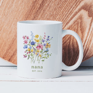 Mug Fleurs sauvages colorés tendance Nana
