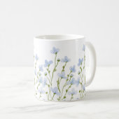 Mug Fleurs sauvages d'aquarelle bleu doux (Devant droit)