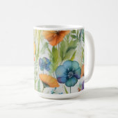 Mug Fleurs sauvages d'aquarelle de style français (Devant droit)