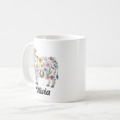 Mug Fleurs sauvages d'aquarelle en forme de Vache mign (Devant gauche)