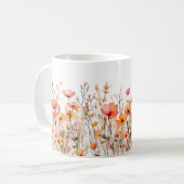 Mug Fleurs sauvages d'aquarelle rouge (Devant gauche)