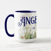 Mug Fleurs sauvages de noms personnalisés (Gauche)