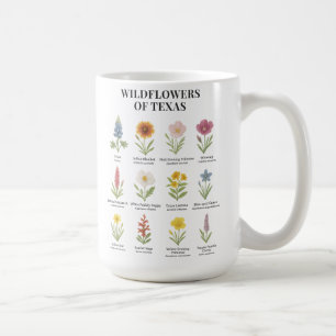 Mug Fleurs sauvages du Texas dans le style aquarelle